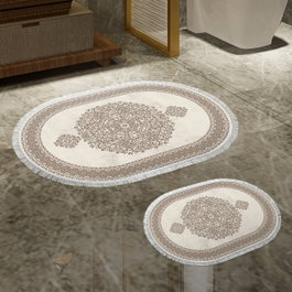 Mijölnir Juego de alfombras de baño de 2 piezas, Marrón